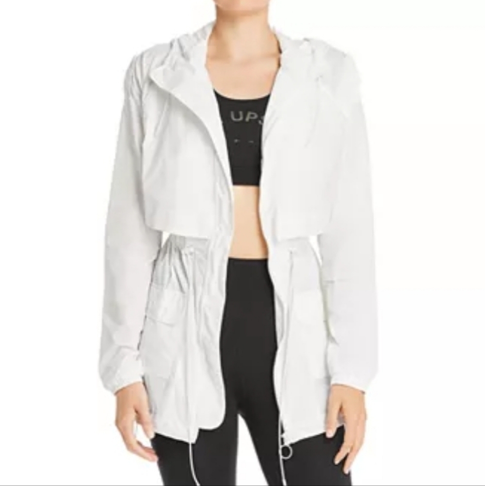 The Upside Parka White Hooded Technical Shell Windbreaker Jacket M